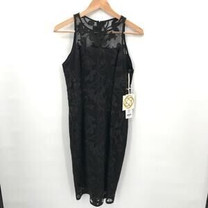 ETCETERA NWT Dahila High Neck Black Lace Dress // 4